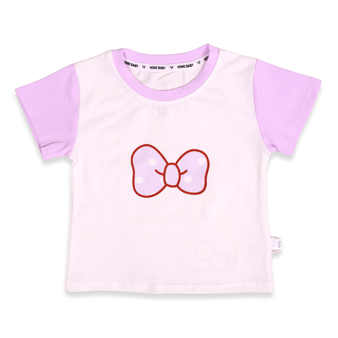 Girls Bow &amp; Bunny T-shirt, Dungaree Set