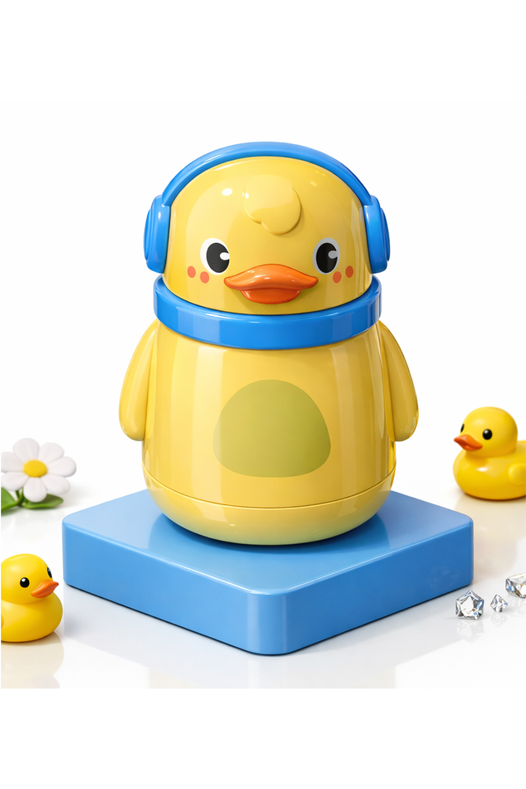 Little Duck Kids Powder Puff with Headphone Design – Cute Soft Makeup &amp; Face Powder Applicator-TLB6151