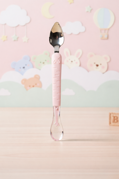 2-in-1 Baby Feeding Spoon with Fruit Cutter Edge | Anti-Slip Handle | Safe for Infants &amp; Toddlers