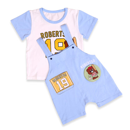 Baseball Teddy T-shirt &amp; Dungaree Set