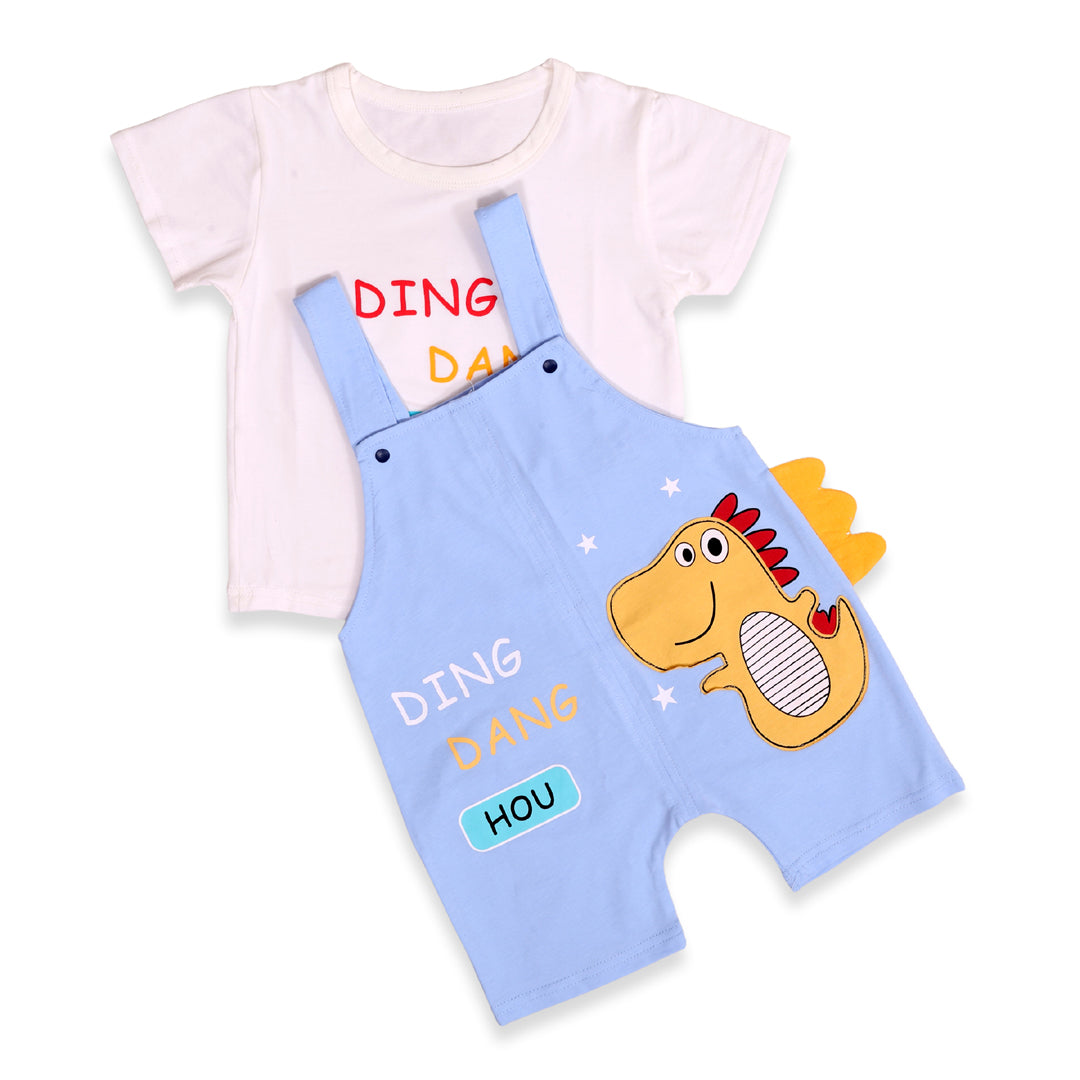 Dino Cotton T-shirt &amp; Dungaree Set