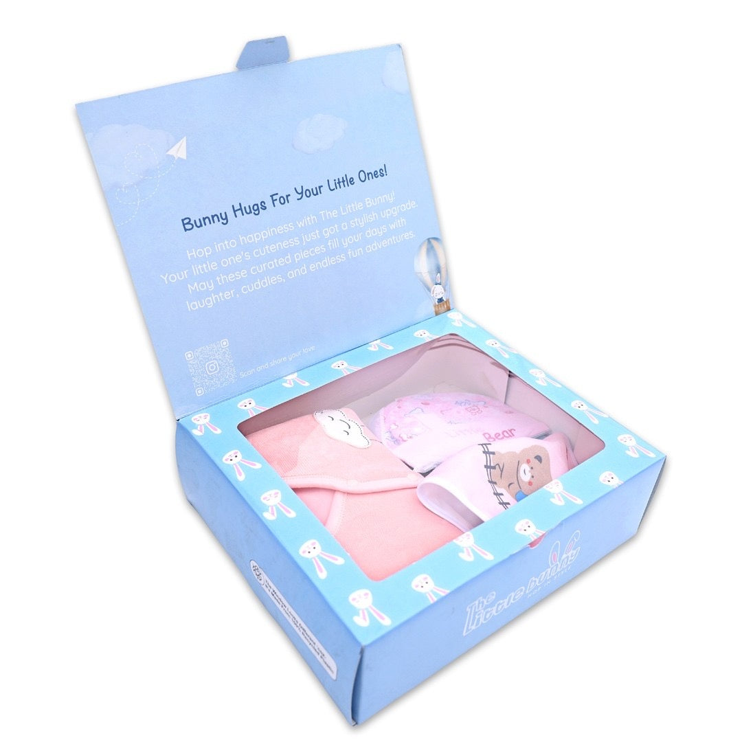 TLB Baby Gift Box - Co-ord Set, Bib and Cap Set