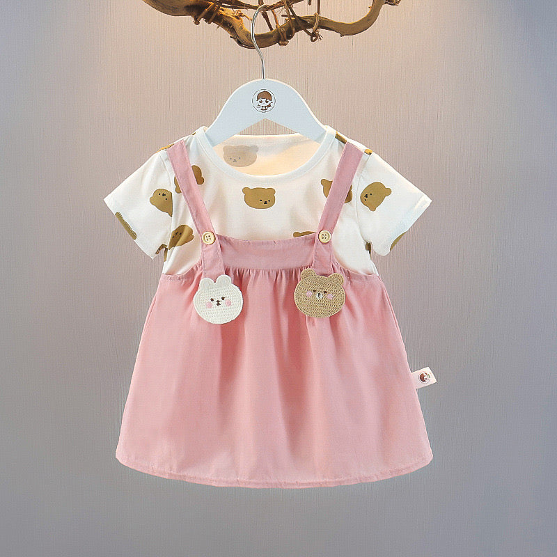 Bunny and Teddy Cotton Dress