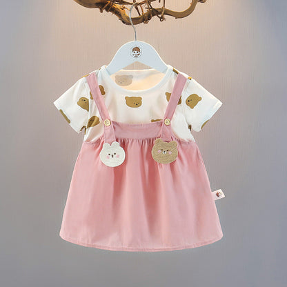 Bunny and Teddy Cotton Dress