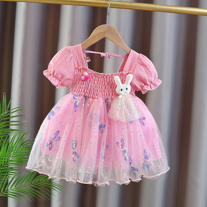 Bunny Applique Butterfly Symphony Dress