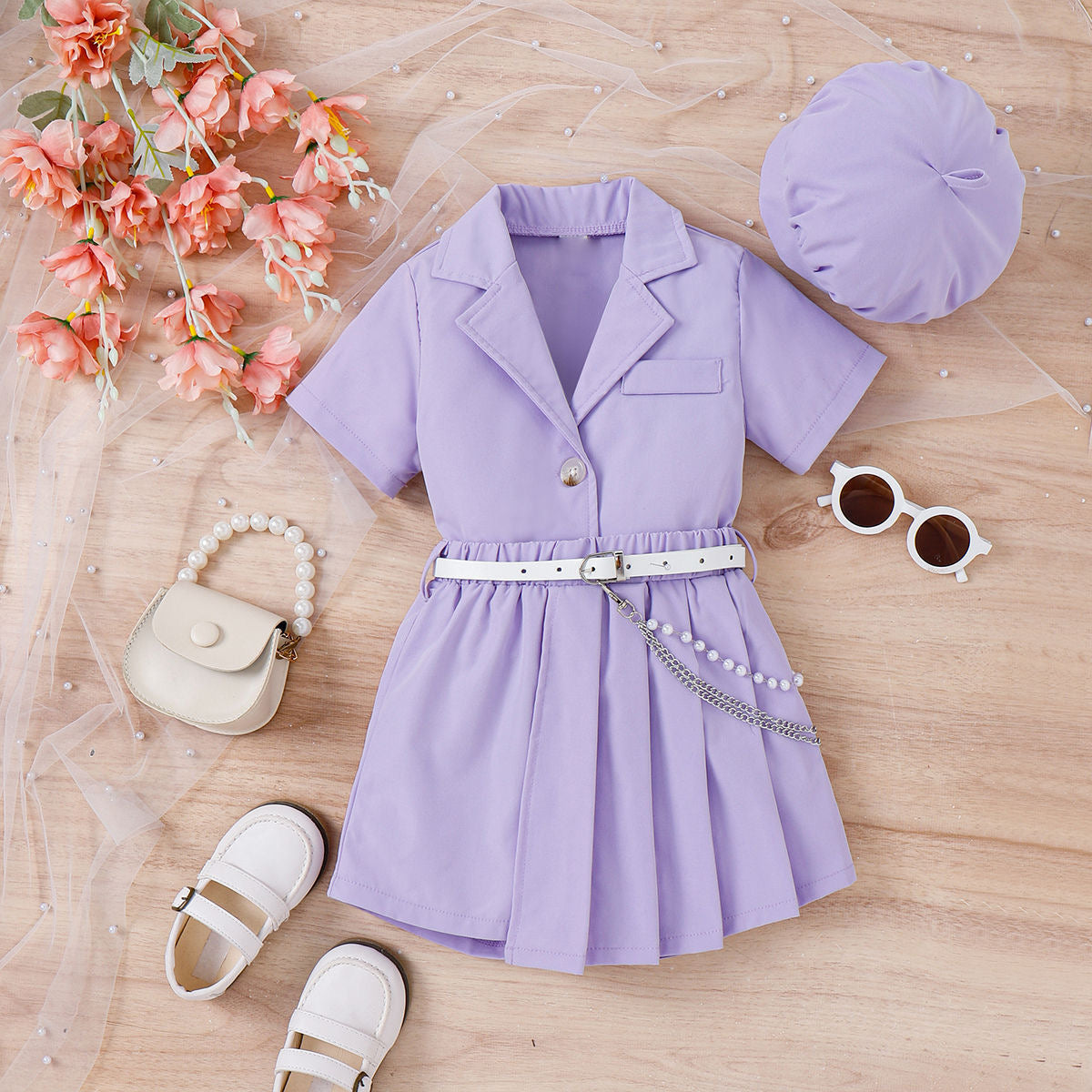 Parisan Co-ord Set With Beret Hat