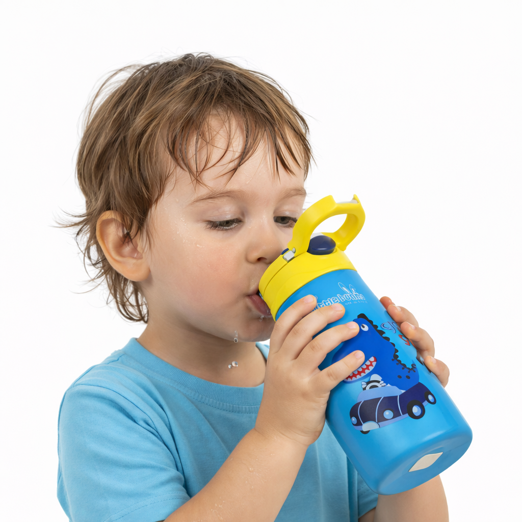 Stainless Steel Kids Sipper Bottle with Flip-Top Lid – Leak-Proof &amp; Travel Friendly
