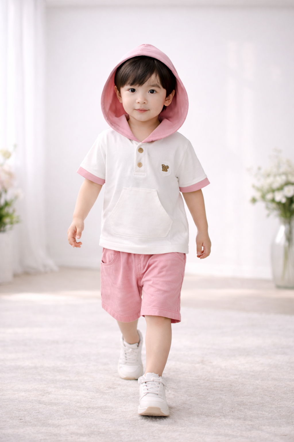 Boys Hooded T-Shirt &amp; Shorts Co-Ord Set for Kids