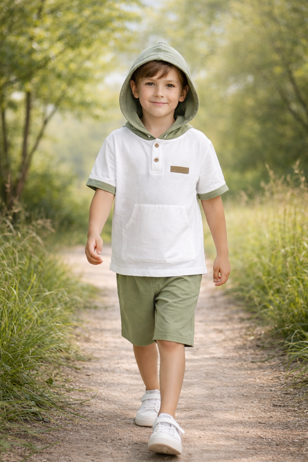 Boys Hooded T-Shirt &amp; Shorts Co-Ord Set for Kids