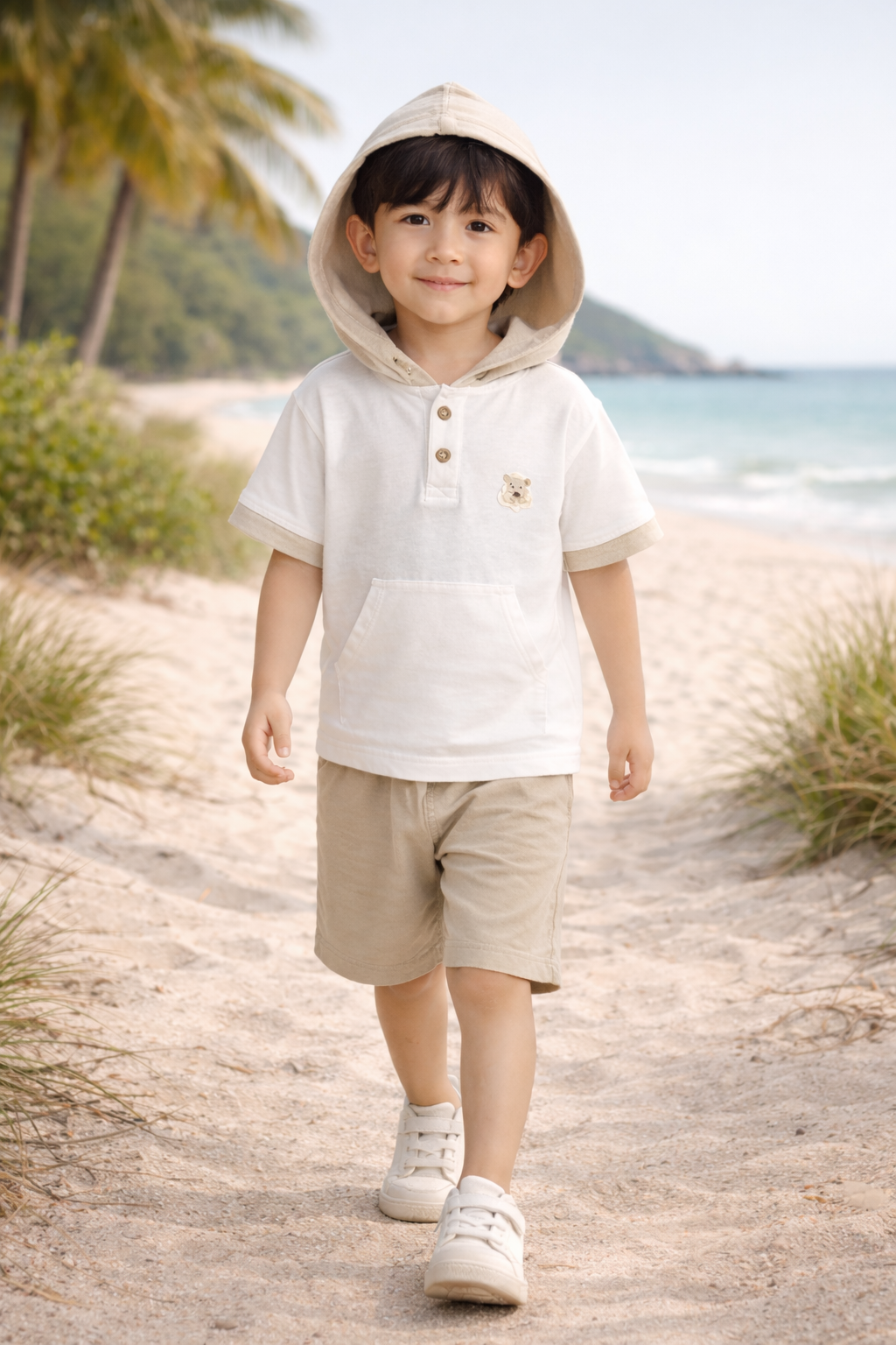 Boys Hooded T-Shirt &amp; Shorts Co-Ord Set for Kids