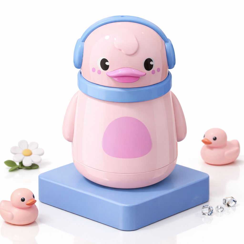 Little Duck Kids Powder Puff with Headphone Design – Cute Soft Makeup &amp; Face Powder Applicator