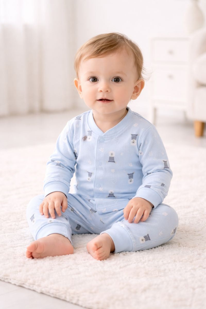 Baby Soft Cotton Printed Sleepsuit