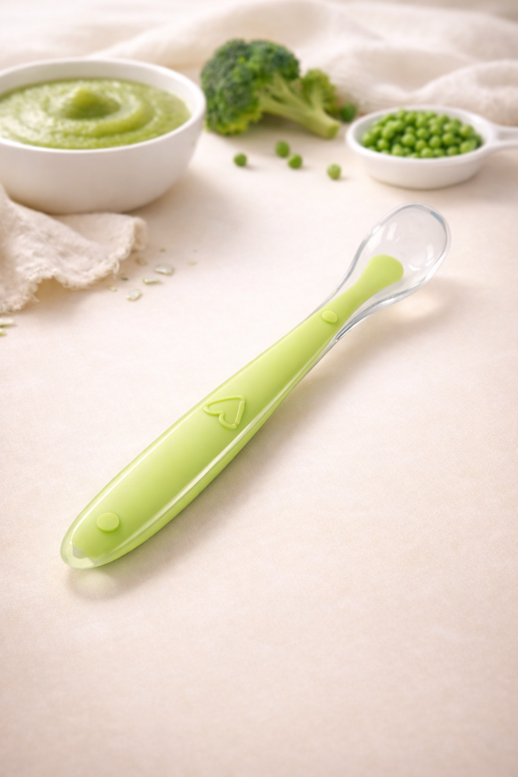 Premium Silicone Baby Feeding Spoon with Soft Gentle Tip