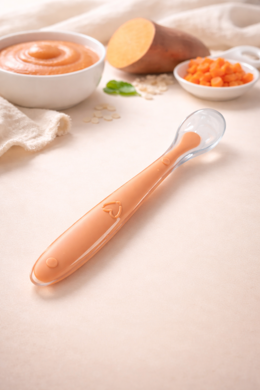 Premium Silicone Baby Feeding Spoon with Soft Gentle Tip