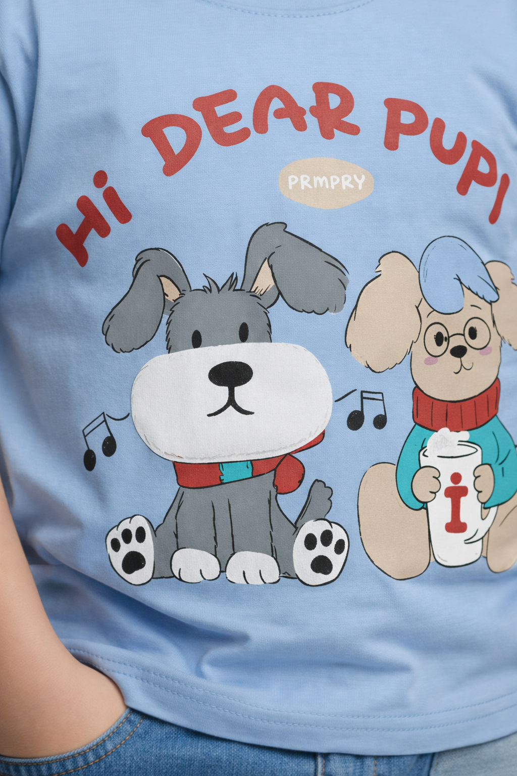 Hi Dear Puppy Boys Casual Tee &amp; Denim Shorts Set