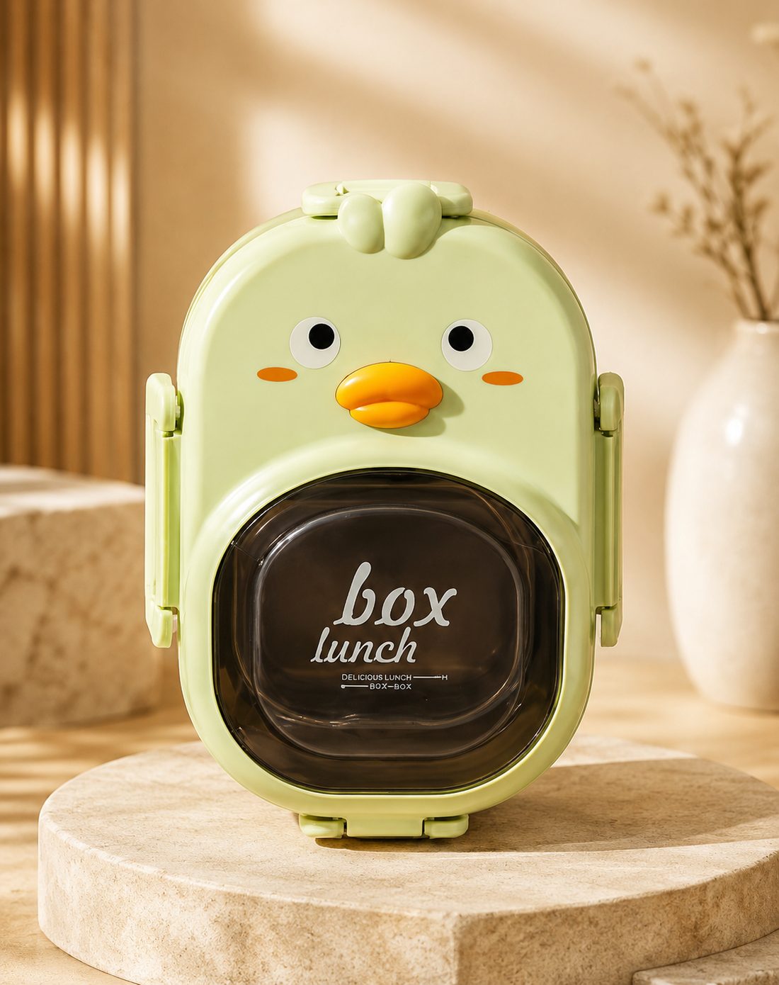 Cute Chick Kids Stainless Steel Lunch Box with 2 Compartments – Stylish Bento Tiffin Box for School &amp; Travel-LB6743