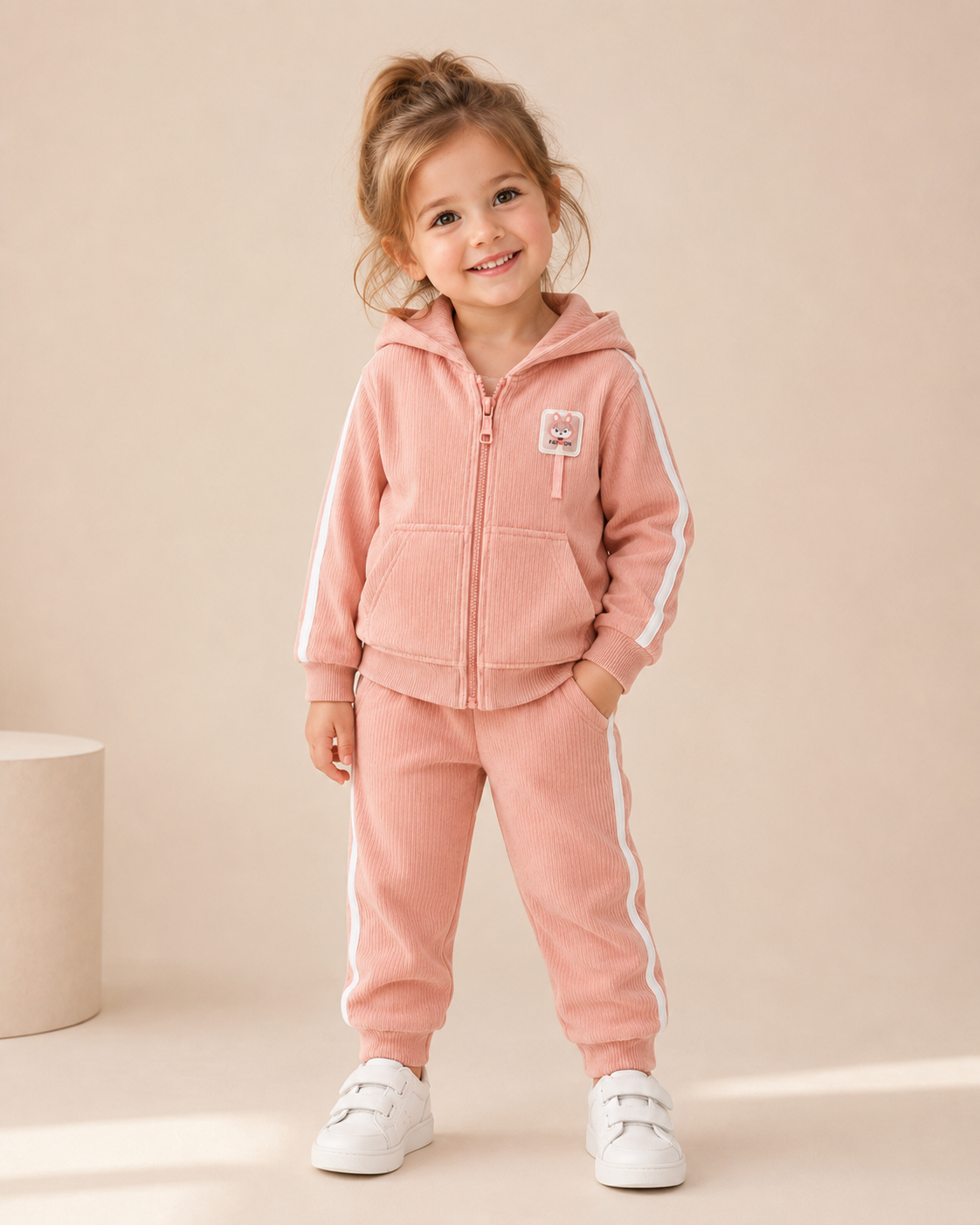 Premium Ribbed Hooded Baby Cord Set-TLB3133