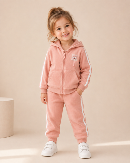 Premium Ribbed Hooded Baby Cord Set-TLB3133