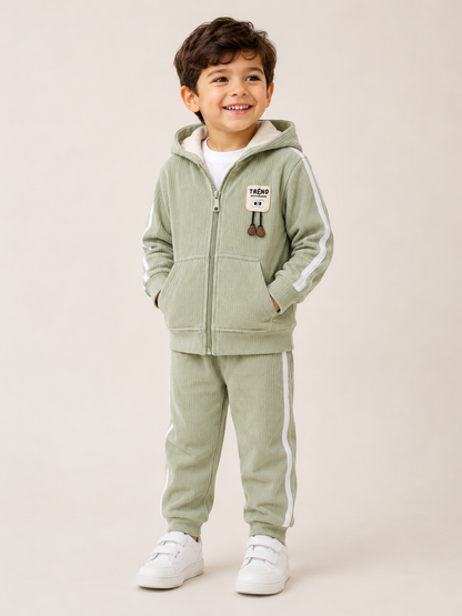 Premium Ribbed Hooded Baby Cord Set-TLB3133