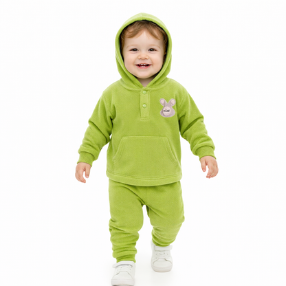 Ribbed Corduroy Hooded Pullover Set