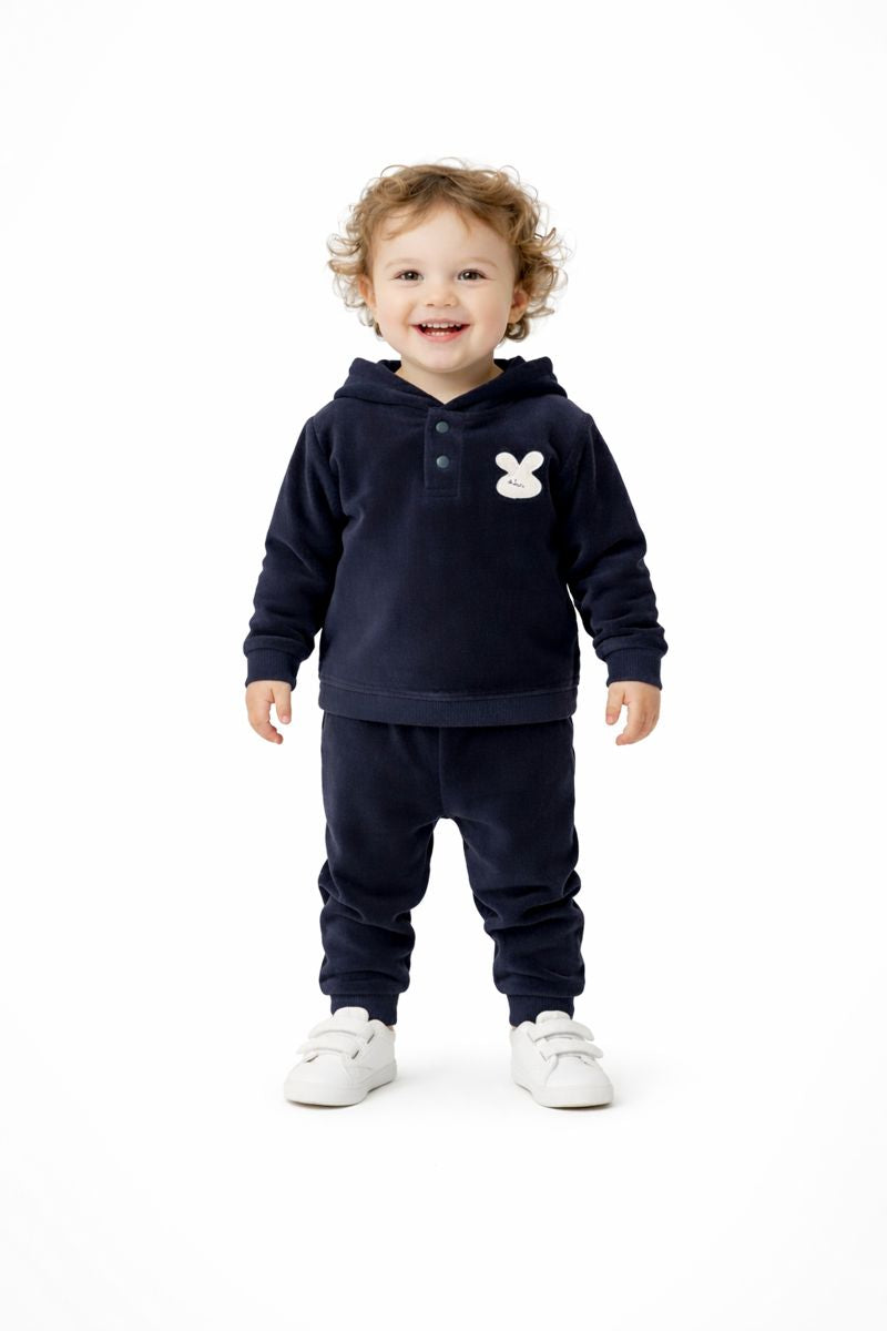 Ribbed Corduroy Hooded Pullover Set