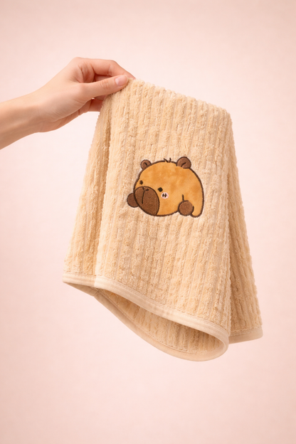 The Little Bunny Plush Ribbed Baby Towel | Extra-Soft, Highly Absorbent &amp; Gentle on Delicate Skin