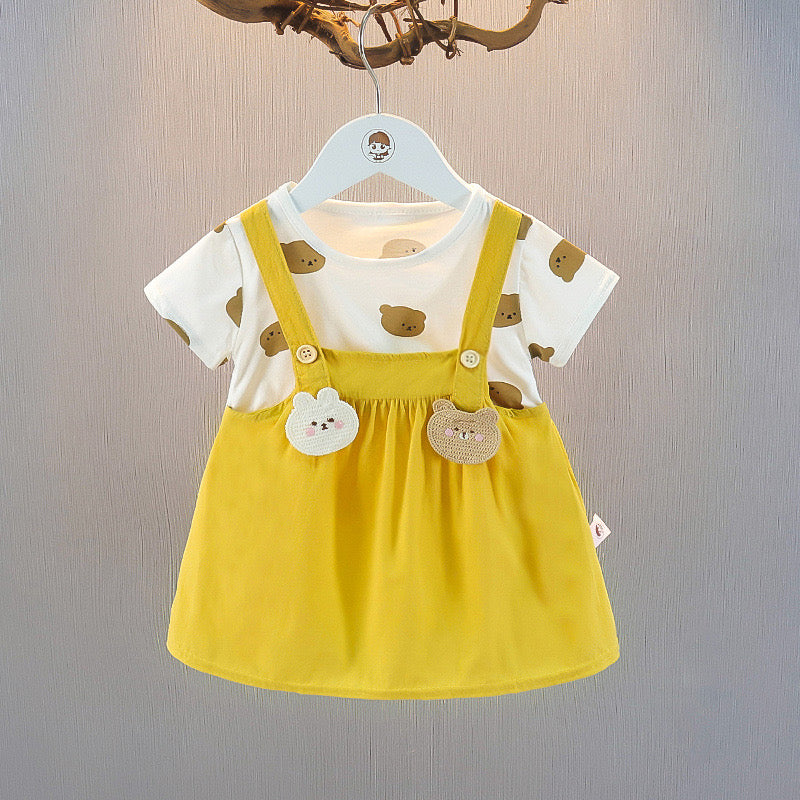 Bunny and Teddy Cotton Dress