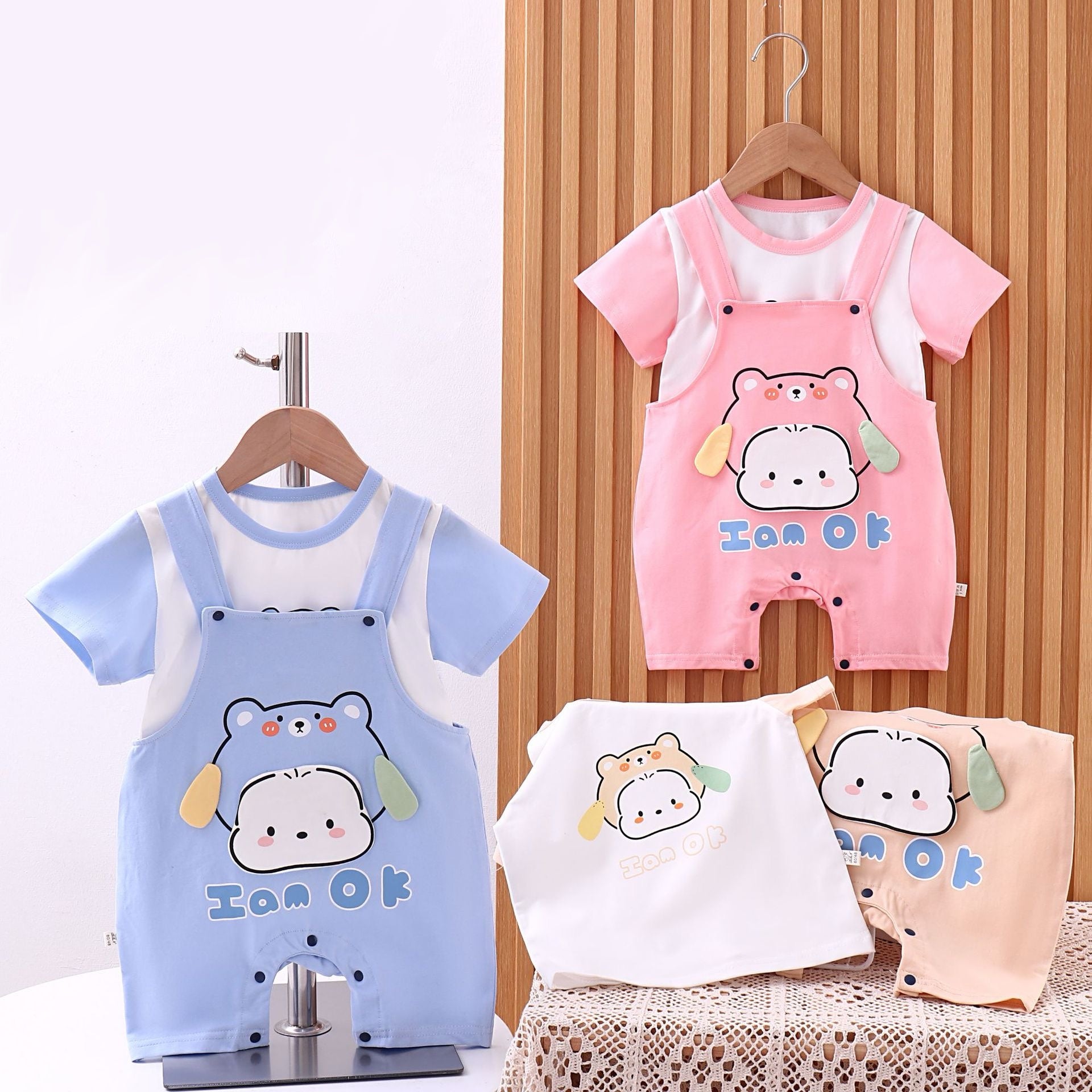 Baby Applique Cotton Dungaree &amp; T-shirt