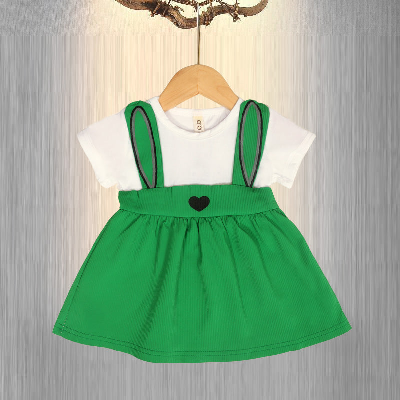 Tiny half sleeve cotton Dress with heart shape detail on waist