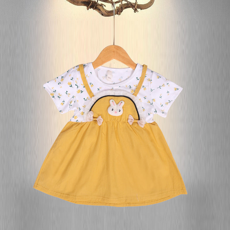 Bunny Bow Half Sleeves Dress