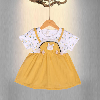 Bunny Bow Half Sleeves Dress