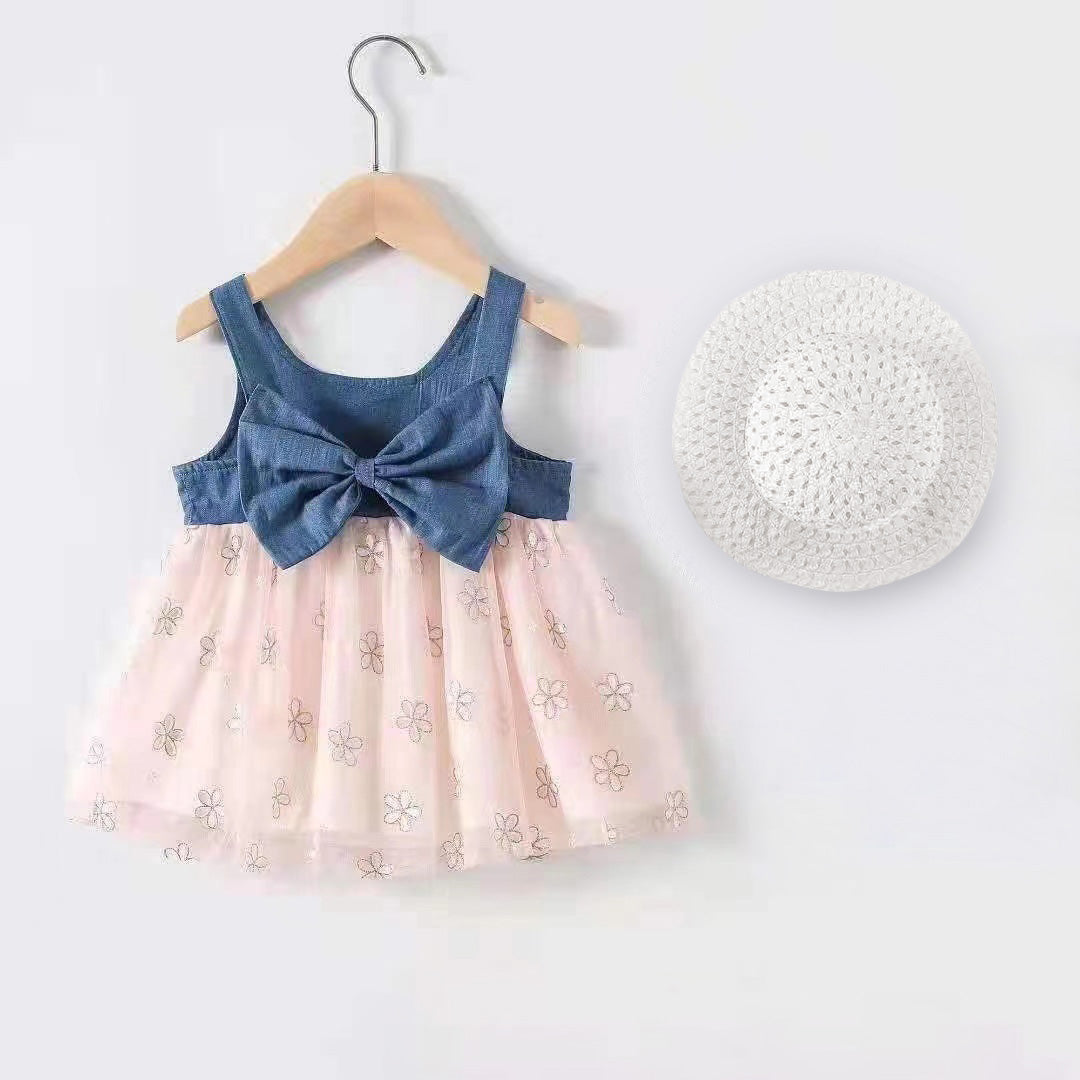 Bowtiful Bloom Baby Girl Frock with Hat Set