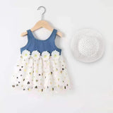 Floral Heart Baby Girl Frock with Hat Set