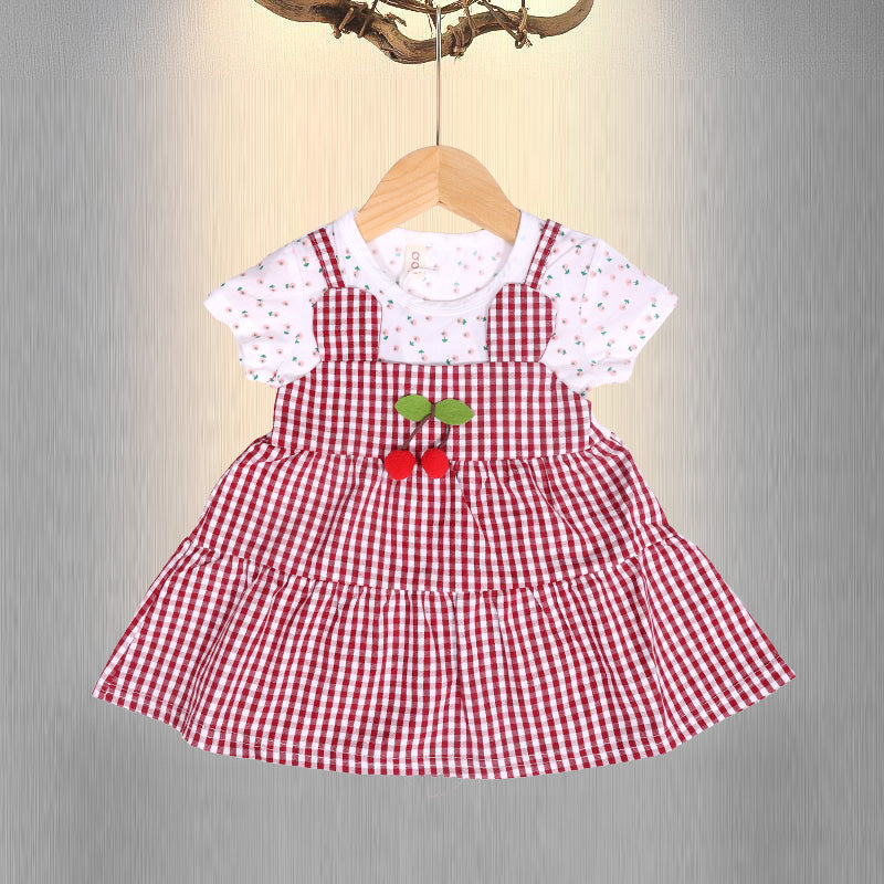 Checkered Charm Cherry Dress