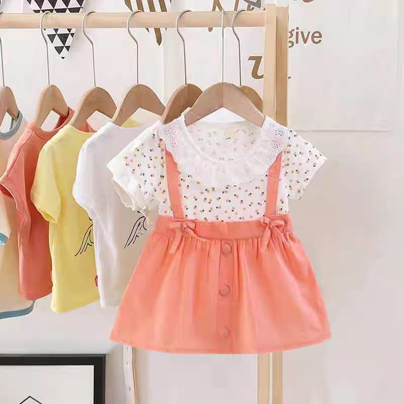 Girls Short Sleeved Cotton Frock