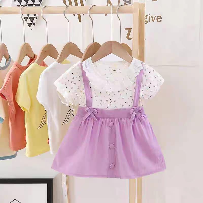 Girls Short Sleeved Cotton Frock