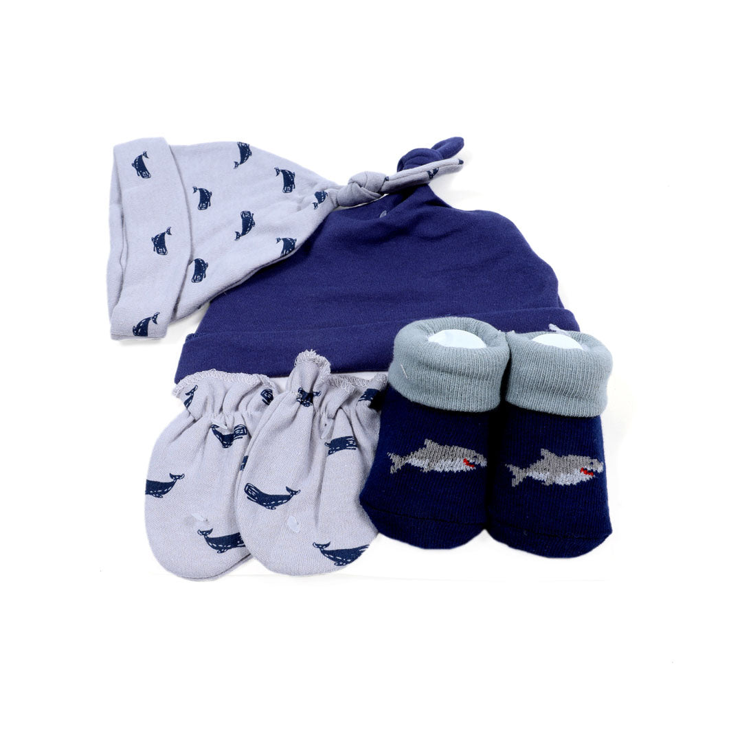 2 Caps, Mitten and socks Set