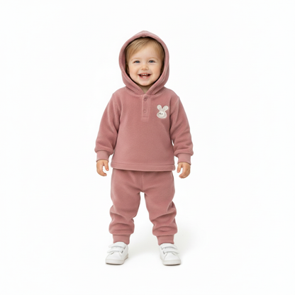 Ribbed Corduroy Hooded Pullover Set
