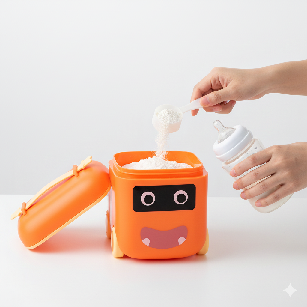 Kids Milk Powder Storage Container with Wheels – Travel Friendly &amp; Airtight