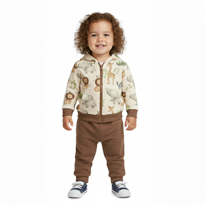 Aoli Printed Quarter-Zip Hooded Set