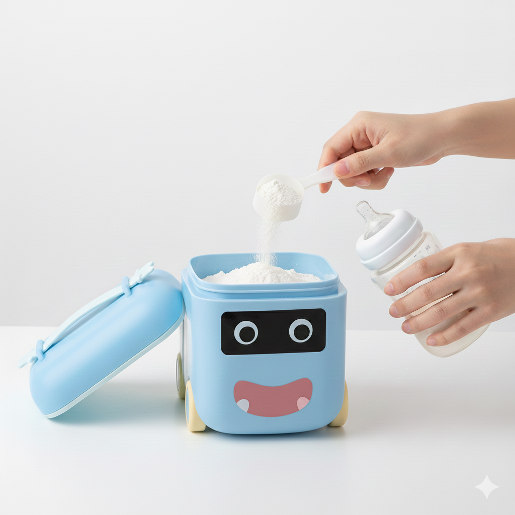 Kids Milk Powder Storage Container with Wheels – Travel Friendly &amp; Airtight