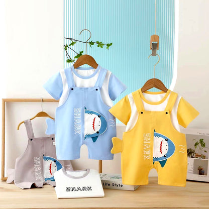 Sharky T-shirt &amp; Dungaree Set