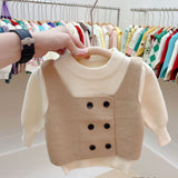 Sweater With Buttoned Vest