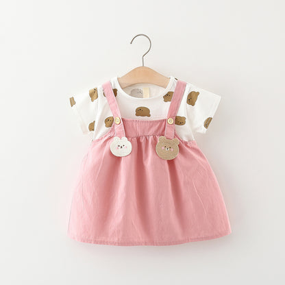 Bunny and Teddy Cotton Dress