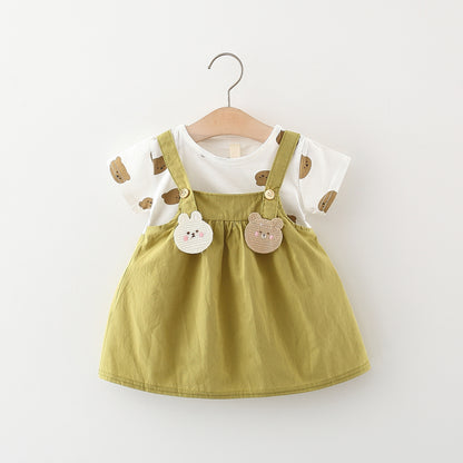 Bunny and Teddy Cotton Dress