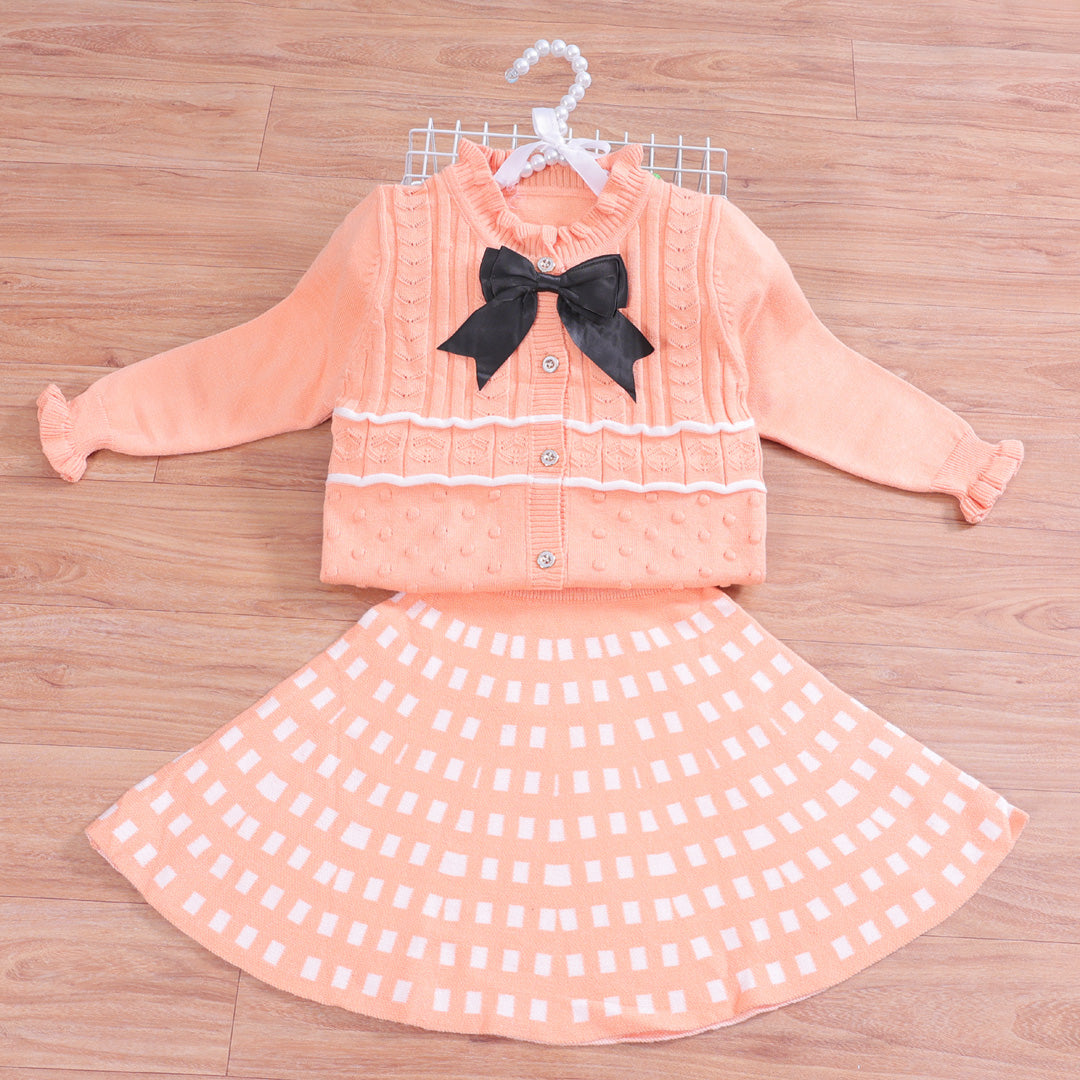 Knitted Co-ord set with Bow