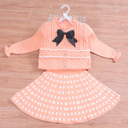 Knitted Co-ord set with Bow