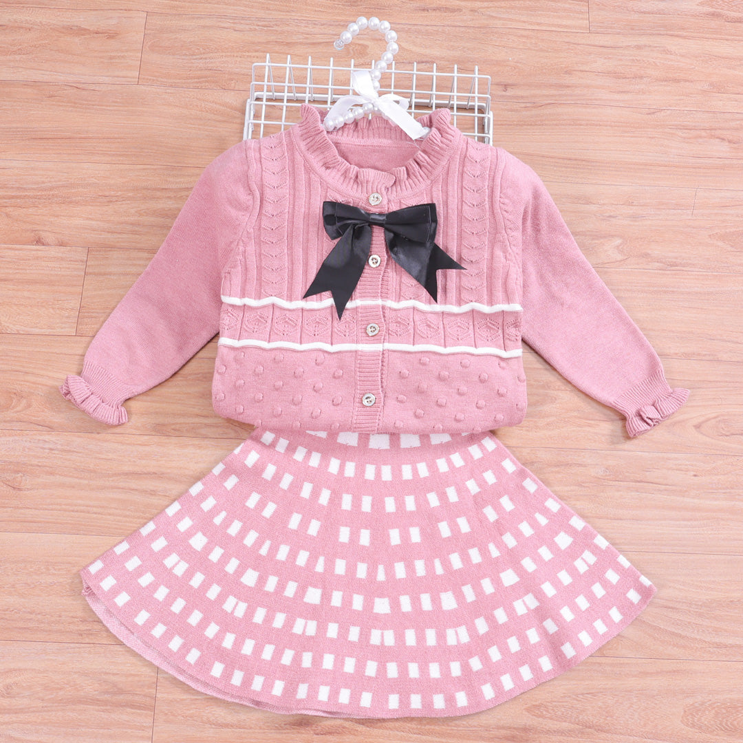 Knitted Co-ord set with Bow
