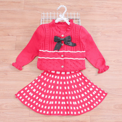 Knitted Co-ord set with Bow