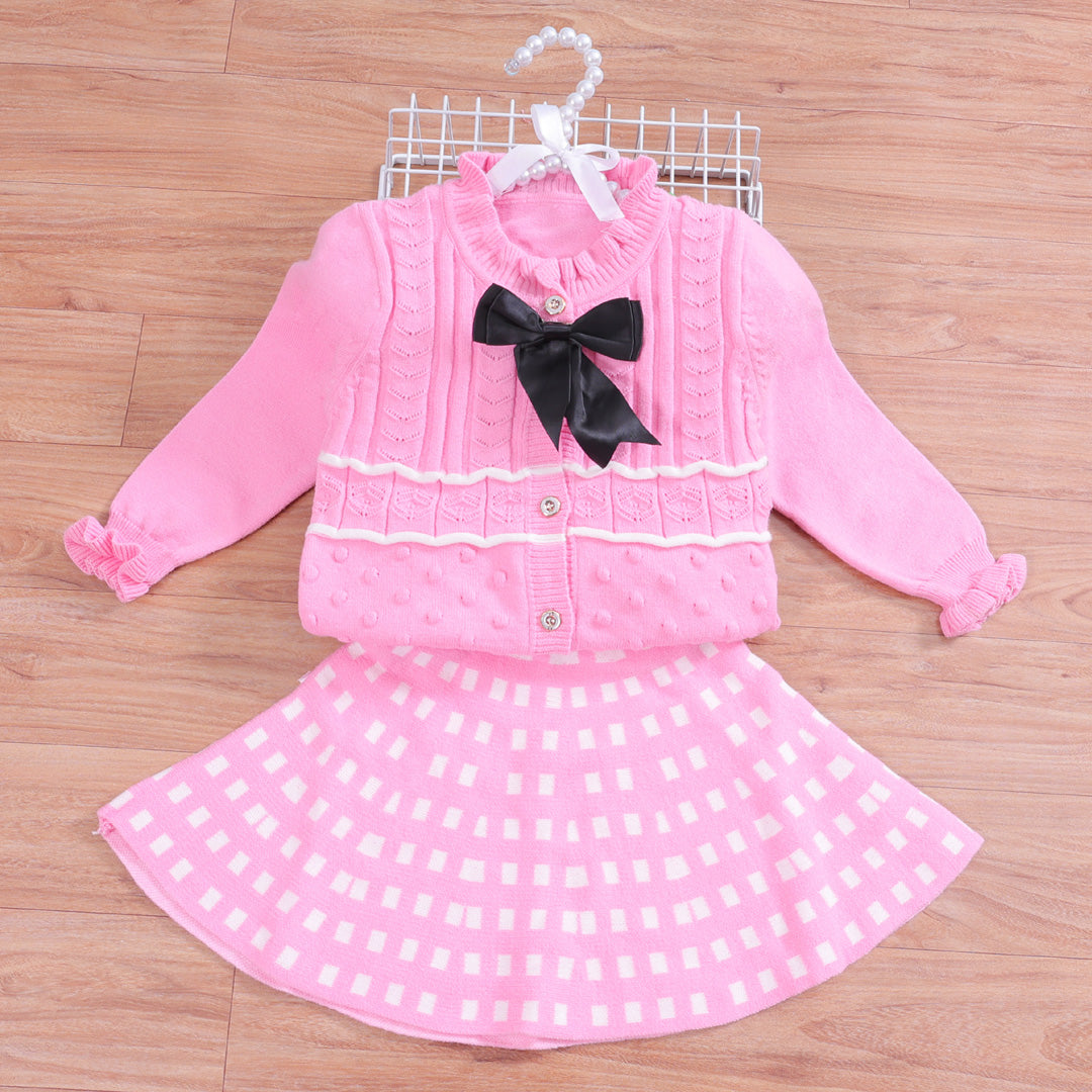 Knitted Co-ord set with Bow